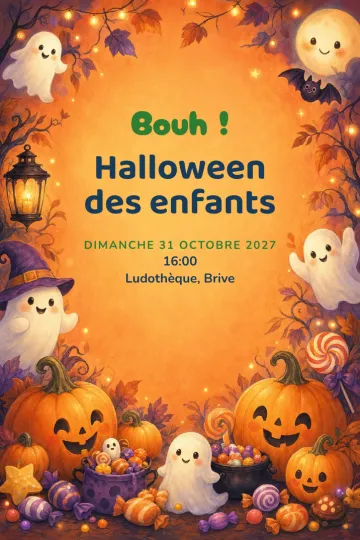 Invitation Halloween, modèle Petits fantômes